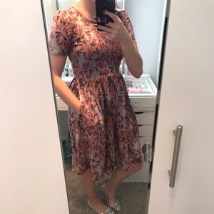 Gray and coral floral LLR Amelia dress